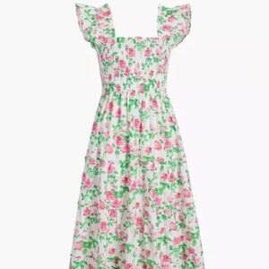 Hill House Ellie Dress XS Pink roses poplin EUC